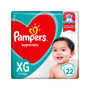 Fralda Pampers Supersec Tamanho Xg 22 Unidades