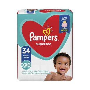 Fralda Pampers Supersec Tamanho Xxg 34 Tiras