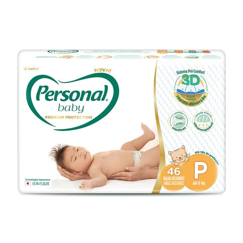 Imagem do produto Fralda Personal Baby Premium Protection Tamanho P Com 46 Unidades
