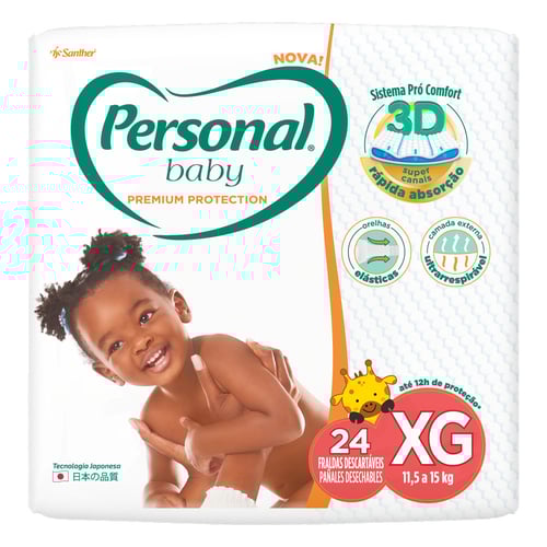 Imagem do produto Fralda Personal Baby Premium Protection Tamanho Xg Com 24 Unidades