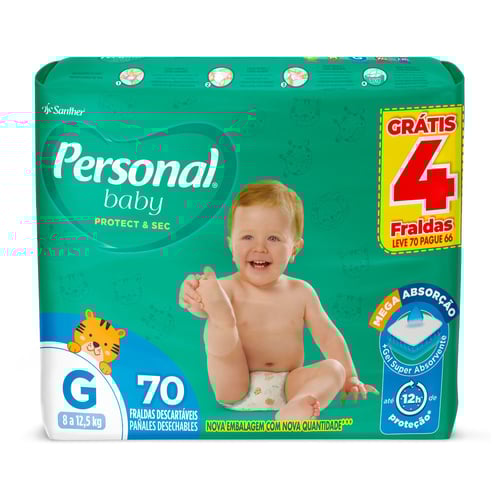 Imagem do produto Fralda Personal Baby Protect & Sec Tamanho G Fraldas Descartáveis