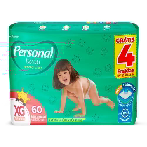 Imagem do produto Fralda Personal Baby Protect & Sec Tamanho Xg Fraldas Descartáveis