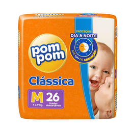 Imagem do produto Fralda Pom Pom Clássica M Com 26 Unidades