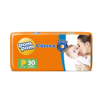 Imagem do produto Fralda Pom Pom Clássica P Com 30 Unidades