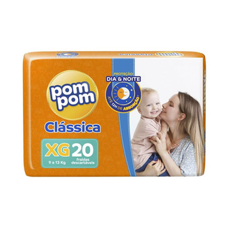 Fralda Pom Pom Clássica Xg Com 20 Unidades