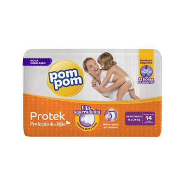 Fralda - Pom Pom Protek Baby Jumbo Com 14 Grandinhos