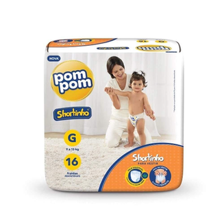 Imagem do produto Fralda Pom Pom Shortinho G Com 16 Unidades