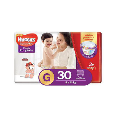 Imagem do produto Fralda Roupinha Huggies Supreme Care Tamanho G 30 Unidades
