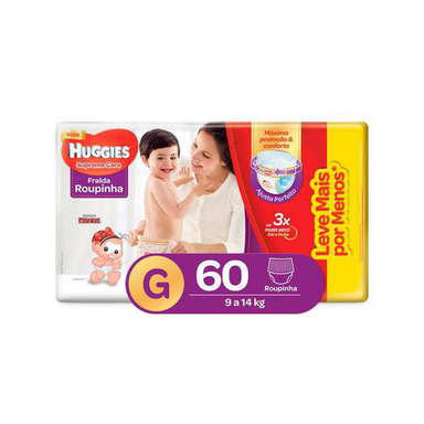Imagem do produto Fralda Roupinha Huggies Supreme Care Tamanho G Pacote Hiper 60 Fraldas Descartáveis