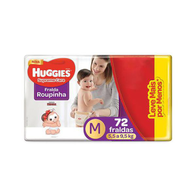 Imagem do produto Fralda Roupinha Huggies Supreme Care Tamanho M Pacote Hiper 72 Fraldas Descartáveis