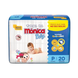 Imagem do produto Fralda Turma Da Mônica Baby P Com 20 Unidades