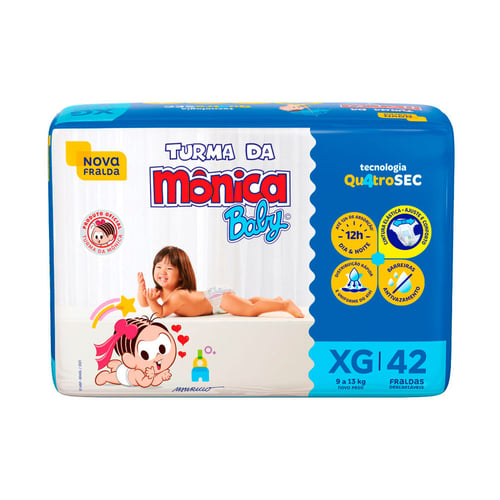 Fralda Turma Da Monica Baby Xg Com 42 Unidades