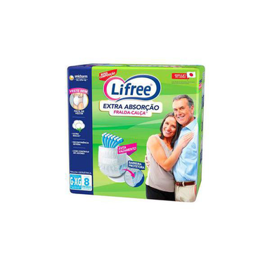 Fraldacalça Lifree Extra Absorção Tamanho G/Xg Com 8 Unidades