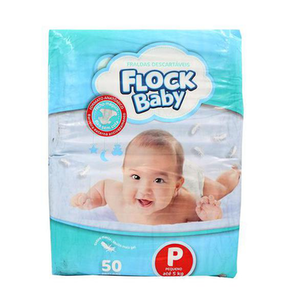 Fraldas Descartáveis Flock Baby Tamanho Pequeno Com 50 Unidades