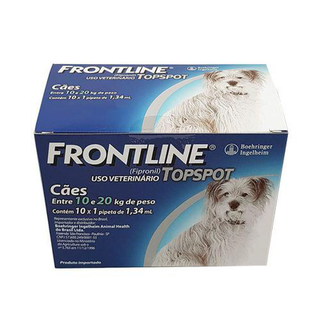 Imagem do produto Frontline Top Spot Antipulgas Cães 10 A 20Kg Cx 10 Pipetas Boehringer