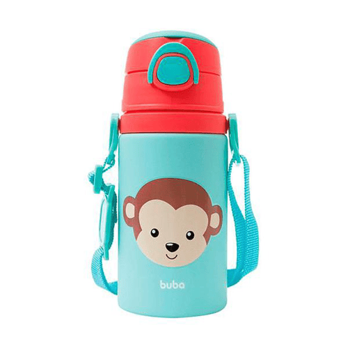 Imagem do produto Garrafa De Alumínio Com Canudo Animal Fun Macaquinho 400Ml 3M+ Buba