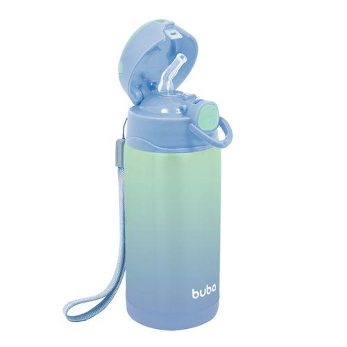Imagem do produto Garrafa Térmica Infantil C/Canudo Silicone 400Ml Azul Buba
