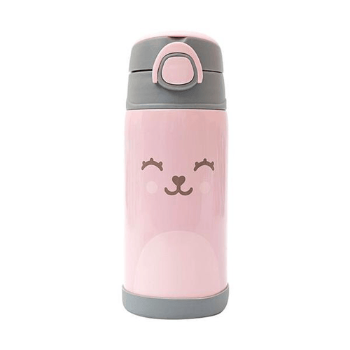 Garrafa Térmica Inox Parede Dupla 400Ml Gumy Rosa 3M+ Buba