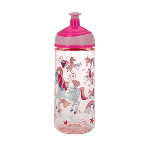 Imagem do produto Garrafinha De Tritan Squeeze Com Glitter 540Ml Rosa Nb10671.016 Nuby