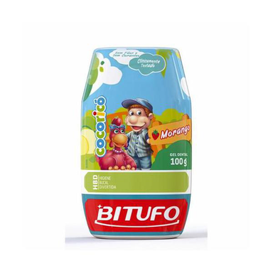 Imagem do produto Gel Dental Bitufo Cocoricã³ Sem Flãor Sabor Morango 90G