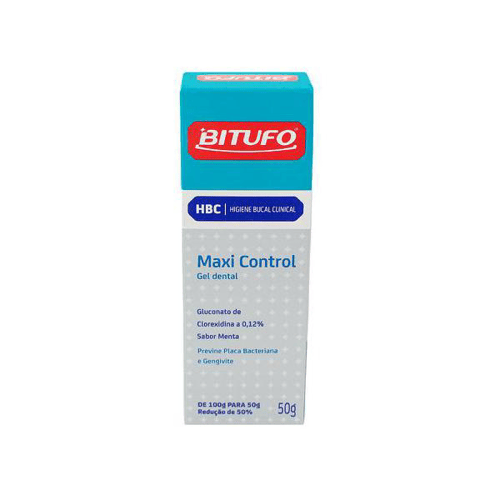 Gel Dental Bitufo Hbc Maxi Control Sabor Menta Com 50 G