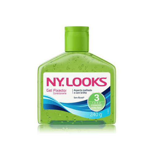 Gel Ny Looks Fixação Extra Forte 3 Sem Álcool Com 240G