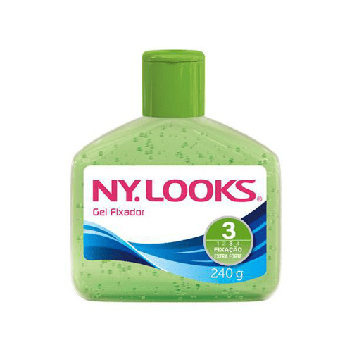 Imagem do produto Gel De Cabelo Ny Looks Fator 3 Extra Forte Fixação Verde 240G