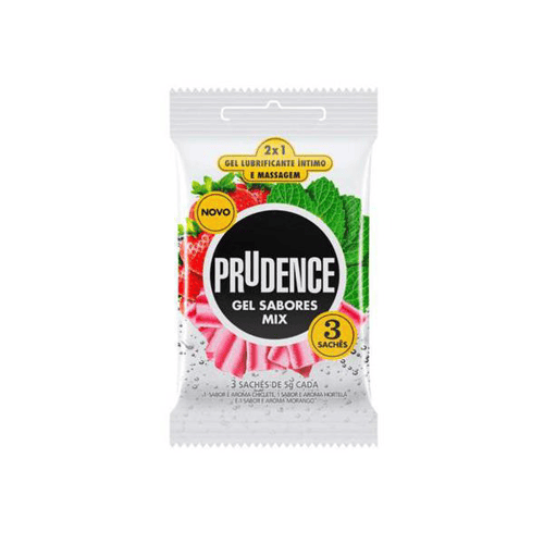 Imagem do produto Gel Lubrificante Prudence Gel Sabores Mix Com 3 Sachês 3 Unidades