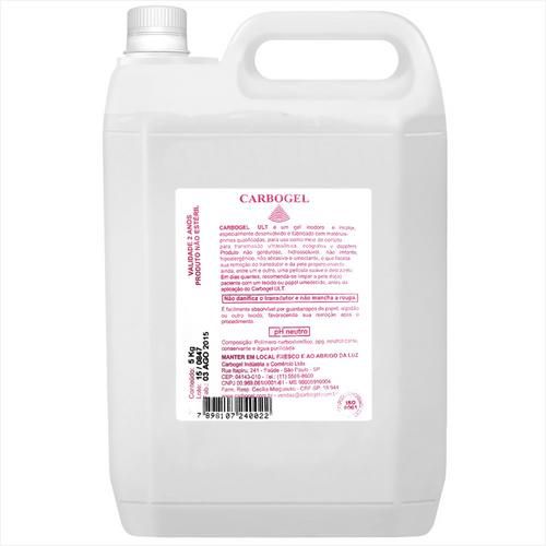 Gel Para Ultrassom, Ecógrafos E Dopplers 5 Kg Carbogel