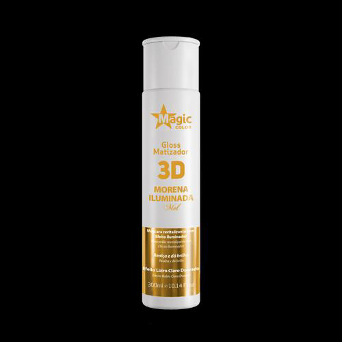 Imagem do produto Gloss Matizador 3D Morena Iluminada Mel Magic Color Efeito Loiro Claro Dourado 300Ml