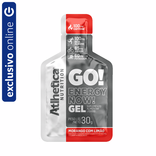 Imagem do produto Go! Energy Now Gel Morango Com Limão Atlhetica Nutrition 1 Sachê Com 30G