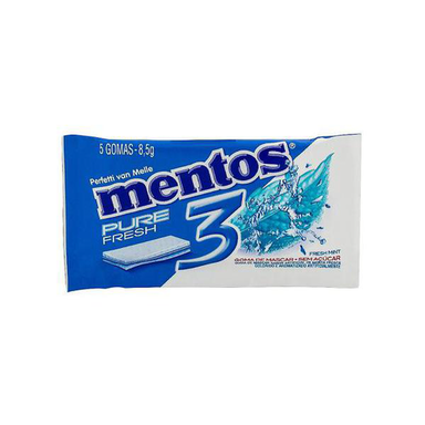 Goma de mascar mentos pure fresh mint 3 com 5 unidades