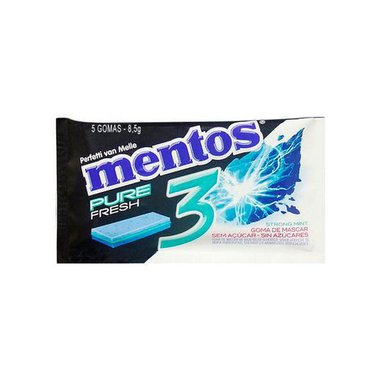 Goma de mascar mentos pure fresh strong mint 3 com 5 unidades