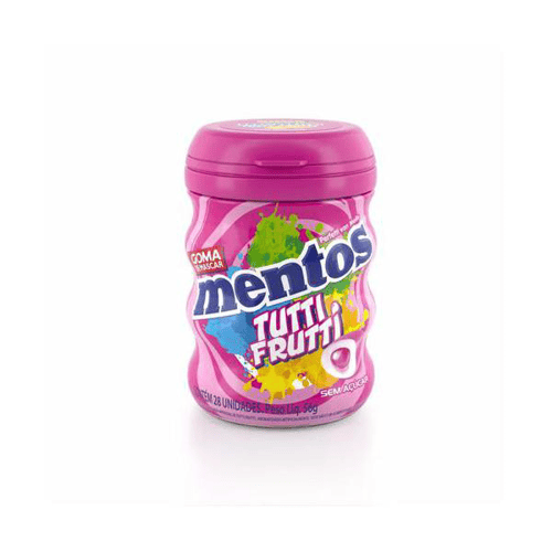 Imagem do produto Goma De Mascar Mentos Tutti Frutti Sem Açúcar Garrafa 56G