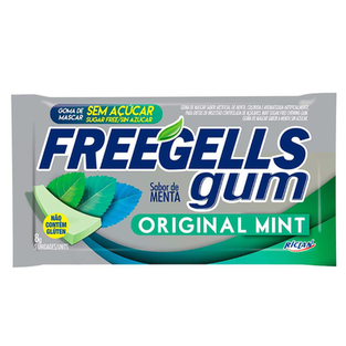 Imagem do produto Goma De Mascar Sem Açúcar Freegells Original Mint Sabor Menta Com 8G Freegels
