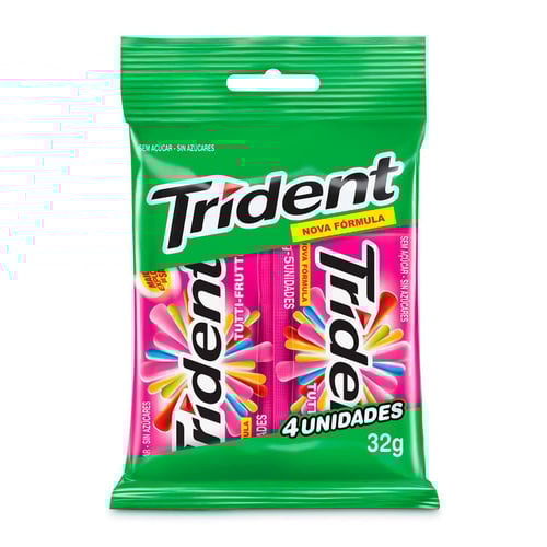 Imagem do produto Goma De Mascar Trident Tuttifrutti 32G Com 4 Unidades