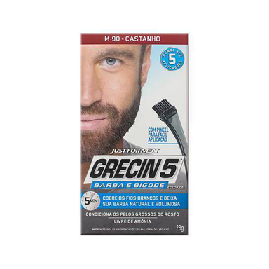 Grecin - 5 Para Bigode Barba Costeleta Castanho