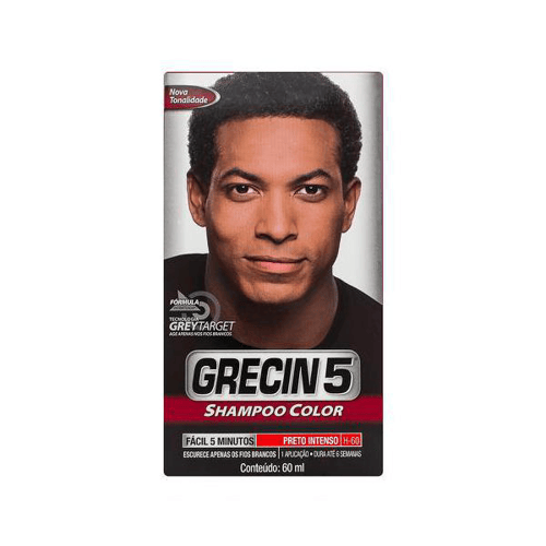 Grecin 5 Shampoo Color Shampoo Tonalizante Preto Intenso Kit