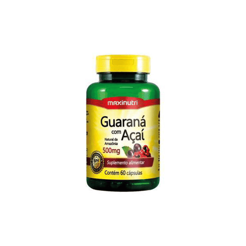 Imagem do produto Guaraná Com Açaí 500Mg Maxinutri 60 Cápsulas # Natural Da Amazônia