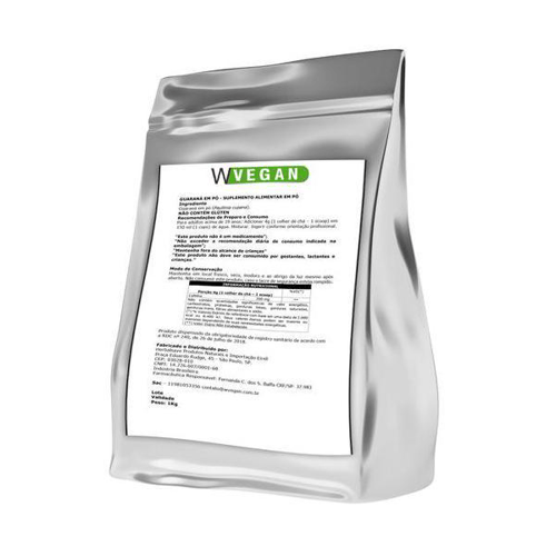 Guarana Em Pó 1Kg Embalagem Refil Wvegan