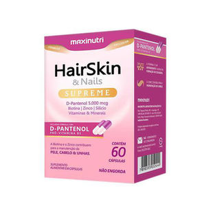 Imagem do produto Hairskin E Nails Supreme Com Dpantenol Maxinutri 60 Cápsulas