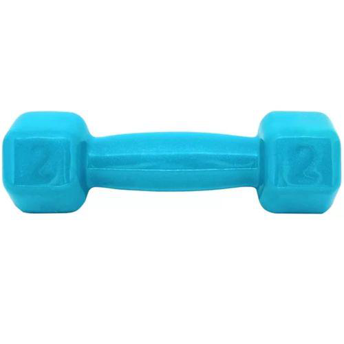 Imagem do produto Halter Acte Sports 2 Kg Emborrachado Sextavado Azul Turquesa