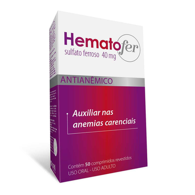 Hematofer 40Mg Com 50 Comprimidos Revestidos Pratidonaduzzi