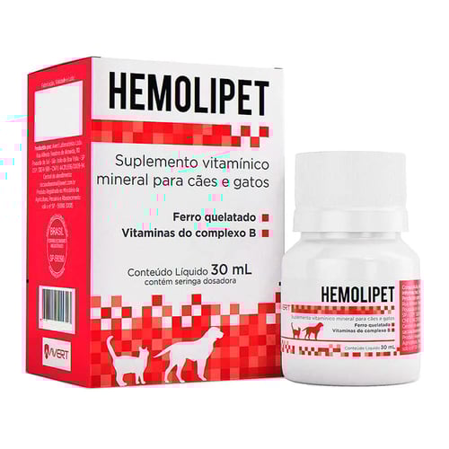 Imagem do produto Hemolipet Suplemento Vitamínico Para Cães E Gatos 30Ml