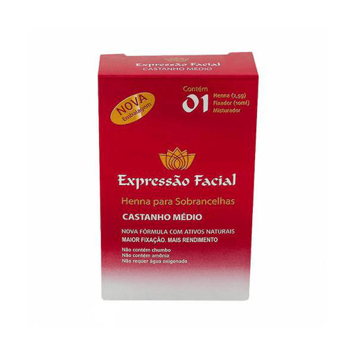 Henna - Expressao Facial Castanho Medio