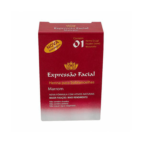 Imagem do produto Henna Para Sobrancelhas Expressão Facial Marrom Kit