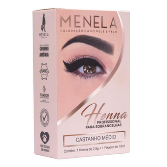 Imagem do produto Henna Para Sobrancelhas Menela Castanho Médio 2,5G +Fixador