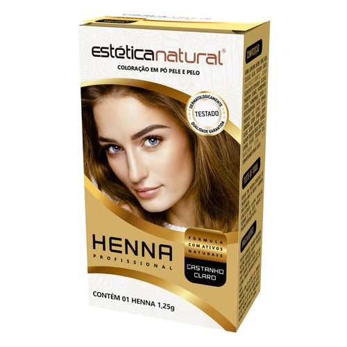 Imagem do produto Henna Profissional Para Sobrancelhas Estética Natural Castanho Claro 1,25G