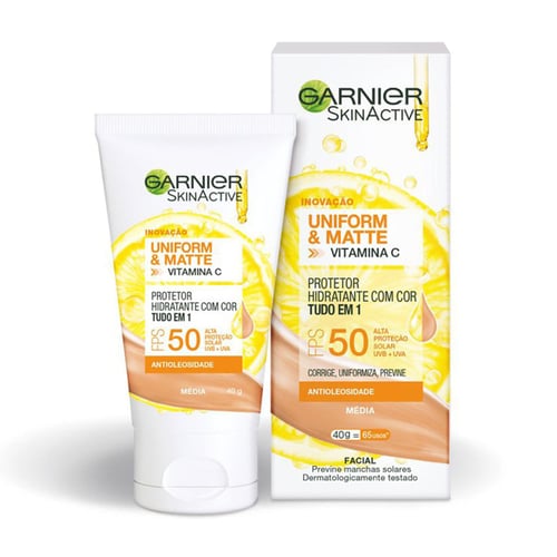 Hidratante Facial Garnier Skinactive Uniform&Matte Fps 50 Média Com 40G