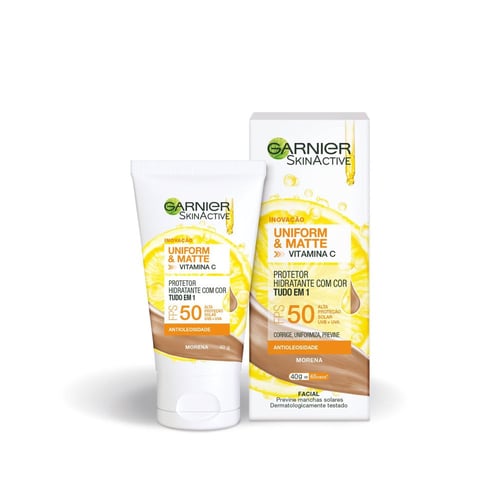 Hidratante Facial Garnier Skinactive Uniform&Matte Fps 50 Morena Com 40G